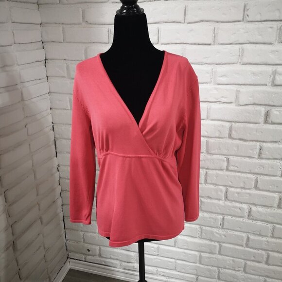 2 / $30.00 - Talbots Ladies Size Large Salmon 3/4 Length Sleeves Top - Picture 6 of 10